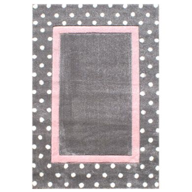 LIVONE Tapijt Happy Rugs Point zilvergrijs/roze 120 x 180 cm