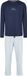 Phil & Co. Berlin Phil & Co Heren Pyjama Set Lang Donkerblauw/Lichtblauw Gestreept - Maat M