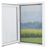 EASYmaxx Raamhor vliegenhor voor ramen met Magic Click | Muggengaas kan individueel op maat worden geknipt voor alle ramen tot 150 x 130 cm | Eenvoudige installatie met 12 magneten - niet boren of schroeven, zwart, 1 stuk