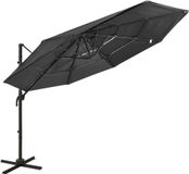 Syfax Parasol 4-laags met aluminium paal 3x3 m antracietkleurig