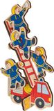 GOKI Puzzel: DE BRANDWEER 30x21x0,8cm, 9-delig, hout, puzzelstukjes blijven rechtop staan, 2+