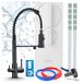 Ari Robinet de cuisine à ressort massif avec système de filtration d'eau, robinet à 3 voies, système d'osmose inverse RO5 400 GPD, laiton, cartouche en céramique, aérateur, finition noir mat