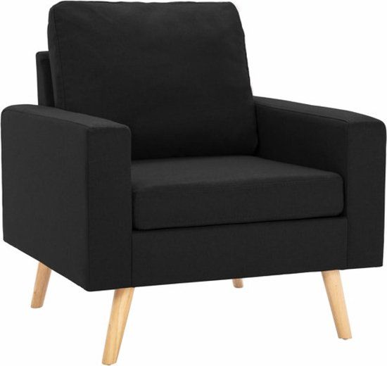 vidaXL Fauteuil stof zwart