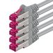 1aTTack.de 5m - grijs - 5 stuks - Ethernetkabel Gigabit LAN Netwerkkabel RJ45 CAT6a (10Gb/s) S-FTP CAT 6a LAN kabel - GHMT gecertificeerd PIMF 500 MHz