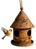Maison d'oiseau décorative en métal pour le jardin