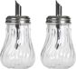 Alessandro Suikerpot - 2x - glas/rvs metaal - transparant/zilver - 7 x 14 cm - luxe uitvoering