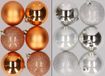 Merkloos / Sans marque Billiet - Vanlaere 12x stuks kunststof kerstballen mix van koper en zilver 8 cm