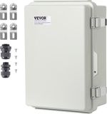 VEVOR Elektrische Aansluitdoos 430 X 330 X 180 Mm, Abs-Kunststof Elektrische Behuizingsdoos Met Scharnierend Deksel, Roestvrijstalen Sluiting, Ip67 Stofdicht en Waterdicht voor Elektrische Projecten
