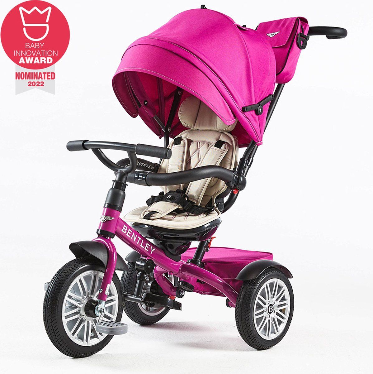 BENTLEY Tricycle 6 in 1 Driewieler en Buggy - Pink - Aluminium - 7427121907644
