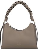 Coccinelle Leren schoudertas Boheme Grana Double Shoulder Bag Warm Taupe / Rosette