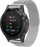 By Qubix Qubix - Milanese bandje - 22mm Quickfit - Zilver - Geschikt voor Garmin Approach S60 & S62 / Instinct / Instinct 2 (Solar)