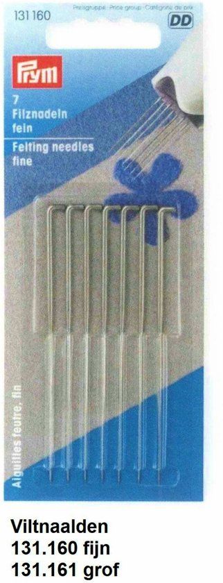 Prym Extra grove viltnaalden passend op de ergonomische viltnaalden greepset. 7 Stuks