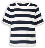Tom Tailor - T-shirt van katoen - Maat S - white navy bold stripe