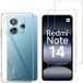 Phonillico® Hoesje voor Xiaomi Redmi Note 14 4G (Europese versie) en 2 gehard glazen schermbeschermers