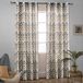 Melodieux Chevron doorvoertule top raamgordijnen voor woonkamer, 132 bij 96 cm, koffie (1 paneel)