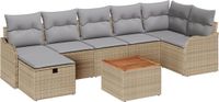 vidaXL Tuinbank - Set - 8 - st - Beige - Poly - rattan