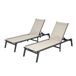 VEVOR Bain de Soleil, Lot de 2, Chaise Longue Jardin Pliable Inclinable en Aluminium, 5 Positions Réglables, Capacité de Charge 181,44 kg