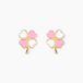 Boucles d'oreilles puces trèfle émail or jaune