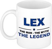 Bellatio Decorations naam cadeau mok - Lex - man myth legend - koffiemok - 300 ml - collega - vaderdag