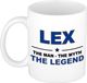 Bellatio Decorations naam cadeau mok - Lex - man myth legend - koffiemok - 300 ml - collega - vaderdag