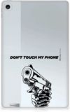 B2Ctelecom Lenovo Back Cover voor Lenovo Tab M10 Plus (3e generatie) Print Case Gun Don't Touch My Phone
