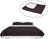 vidaXL - Bedsprei - dubbelzijdig - 230x260 cm - quilt - crème en bruin