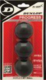 Dunlop Squash Balls Progress Red - 3 Ball Blister Pack - Black/Red