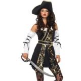 Leg Avenue Black Sea Buccaneer Kostüm, schwarz, gold, Größe: XXX-Large (EUR 46/48)