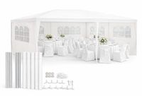 Kinzo Tente de réception 3x6 m - Pavillon pour 70 personnes - Pavillon de jardin avec 6 parois latérales - Tente de jardin avec hauteur de faîtage 2,5 m - Tente de fête imperméable et résistante aux UV - Blanc
