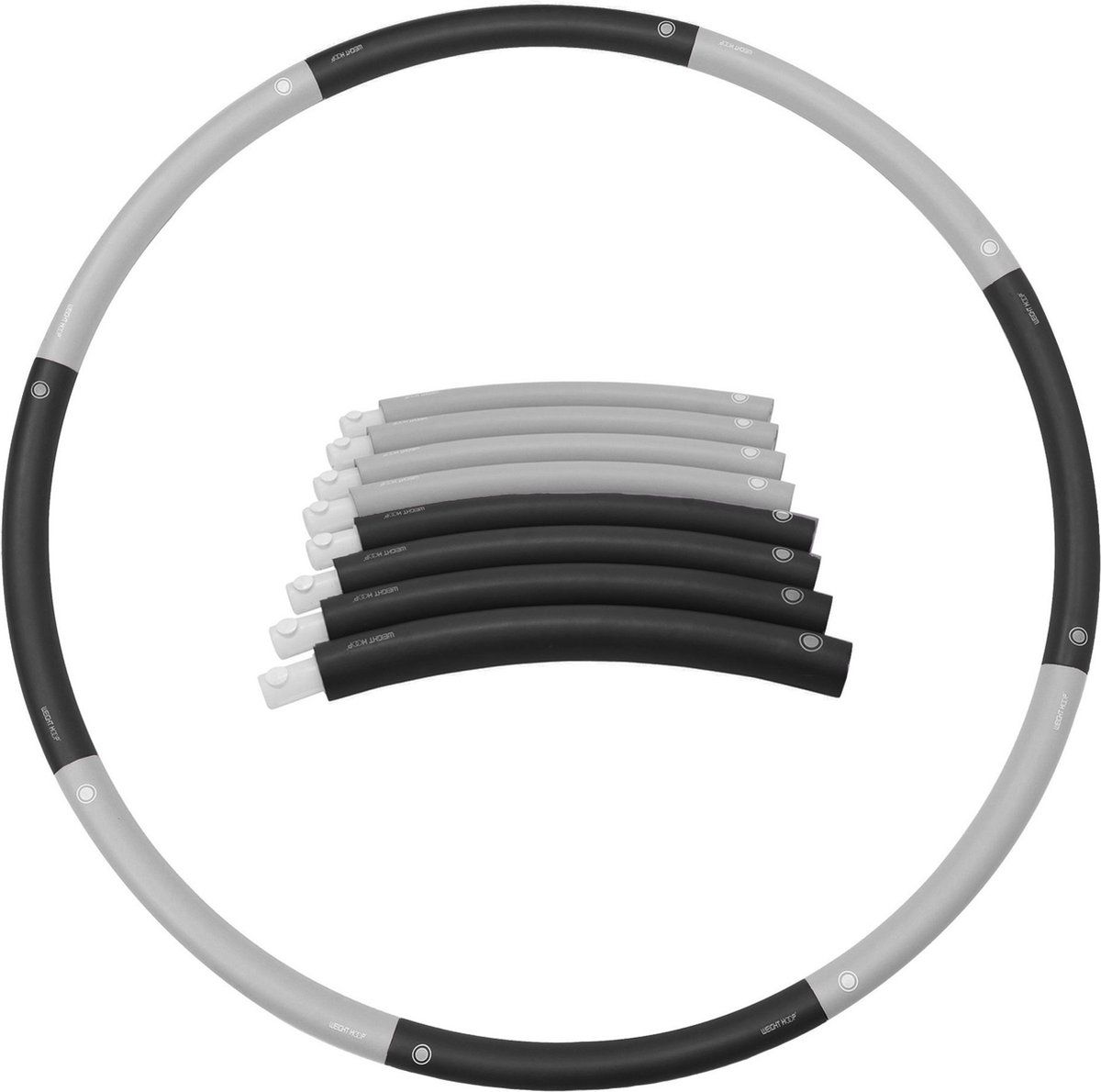 Weight hoop New Style - Fitness hoelahoep - 1.8 kg - Ø 100 cm - zwart/grijs