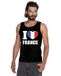 Bellatio Decorations Shoppartners Bv Zwart I love Frankrijk supporter singlet shirt/ tanktop heren - Frans shirt heren XXL