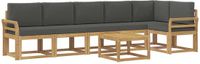 vidaXL - Hoek loungeset - 6 zitplekken - Polyester - Wit en antracietkleurig