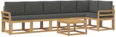vidaXL - Hoek loungeset - 6 zitplekken - Polyester - Wit en antracietkleurig