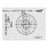 Ketting Motorfietsketting staal / 43 inch # 50 – 15007 – 43