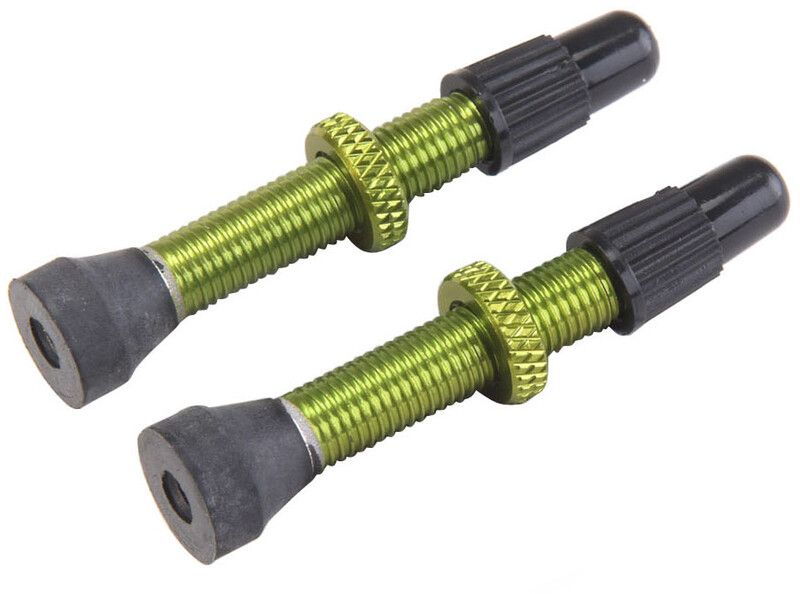 VAR Presta Tubeless Valves 35mm Aluminum 2 Pieces, Green