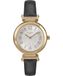 Timex Main Street Dameshorloge, 31 mm, Zwarte Leren Band, Zilverkleurige Wijzerplaat, Goudkleurige Kast, TW2W96400