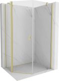 Mexen Mist cabine de douche pentagonale asymétrique, 90 x 100 cm, transparent, or brossé