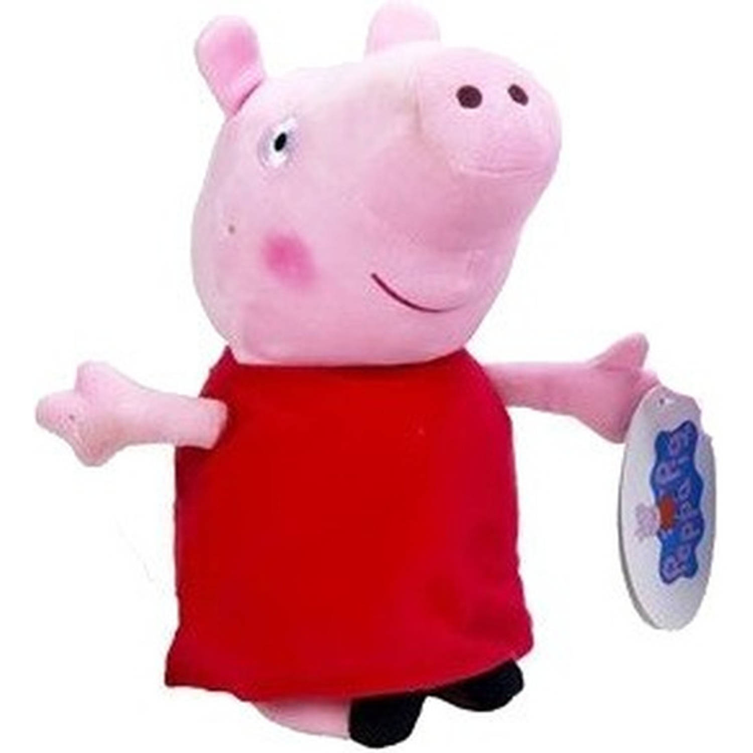 Peppa Pig Pluche Peppa Pig/Big knuffel in rode outfit 28 cm speelgoed - Cartoon varkens/biggen knuffels - Speelgoed voor kinderen