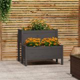 Maison Exclusive - Jardinière gris, 84,5 x 84 x 75 cm, bois massif, pin