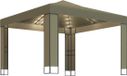 vidaXL Prieel met dubbel dak en LED-lichtslinger 3x3x2,7 m taupe