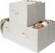 Goodivery ® Paniers de rangement spacieux avec poignées pour placards et étagères, pliables, 3 pièces, rayé beige