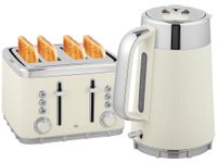 HOMCOM Waterkoker-toaster set: 1,7 liter waterkoker, toaster met 4 gleuven