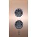 Caressi Hoekstopcontact 2ST220 - stopcontact 2-voudig met 2 x USB voor verticale montage in een hoek, roestvrij staal, 230 V