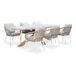 BUITEN living Livorno/Dakota beige/wit dining tuinset | 6 personen | betonlook + touw | 240cm ovaal