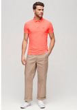 Superdry Essential Logo Neon Jersy Polo M1110419a Fiery Coral Mannen Maat - L