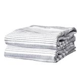 T-Fal Premium dubbelzijdig overslaan gestreepte keukendoeken (2-pack), 45,7 x 71 cm, zeer absorberend, duurzaam, omkeerbaar, 100% plat geweven katoenen theedoeken, handdoeken, barhanddoeken, grafiet
