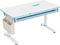 en.casa Kinderbureau Kuosa verstelbaar 54-76x120x60 cm blauw en wit