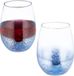 Merkloos Relaxdays Wijnglas zonder voet, set van 2, 500 ml, blauw
