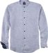 OLYMP Casual regular fit overhemd - popeline - royal blauw met wit gestreept - Strijkvriendelijk - Boordmaat: 39 - 40