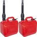 Cm Casa Y Menaje CM Jerrycan/benzinetank - 2x - 5 liter - knalrood